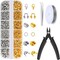 1200-Piece Jewelry Making Kit – Crimp Beads Set with Crimp Covers, Crimp Tubes, Wire Guardians, Lobster Clasps, Jump Rings, Crimping Pliers, and Beading Wire for Bracelet Making